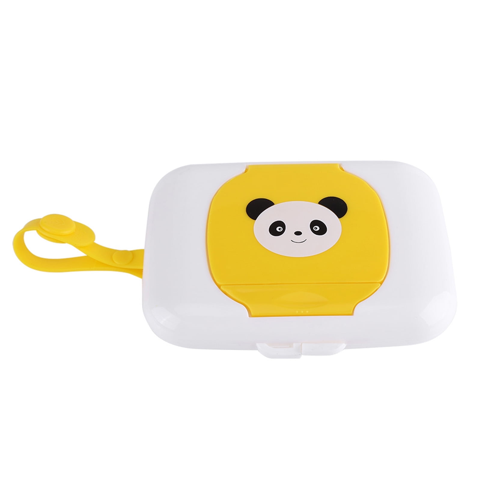 Wet Wipes Storage Box, Baby Wipes Dispenser, Portable Refillable Baby Wet Wipe Pouch Dispenser, Reusable Stroller Wet Wipes Box for Outdoor Travel[Yellow]