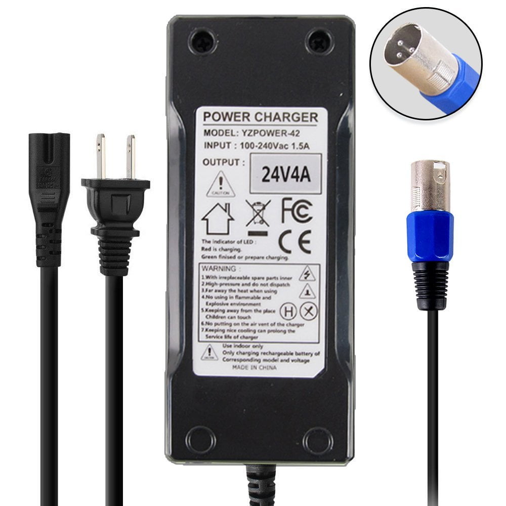 Abakoo New 24 Volt 4A 96W XLR Mobility Battery Charger For Scooter