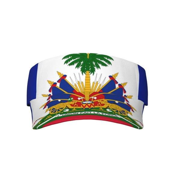 Haitian Flag Sports Sun Visor Hats Adjustable Sun Visor Caps For Women And Men