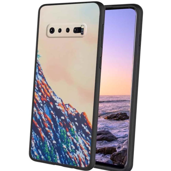Compatible with Samsung Galaxy S10+ Plus Phone Case, mountain-tree-painting-187 Case Men Women, Flexible Silicone Shockproof Case for Samsung Galaxy S10+ Plus