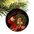 thumbnail image 4 of Christmas Holiday Santa Ho Ho Ho Wreath Wood Christmas Tree Holiday Ornament, 4 of 7