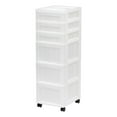 thumbnail image 1 of IRIS 6 Drawer Plastic Storage Cart with Organizer Top Clear/White, 1 of 7