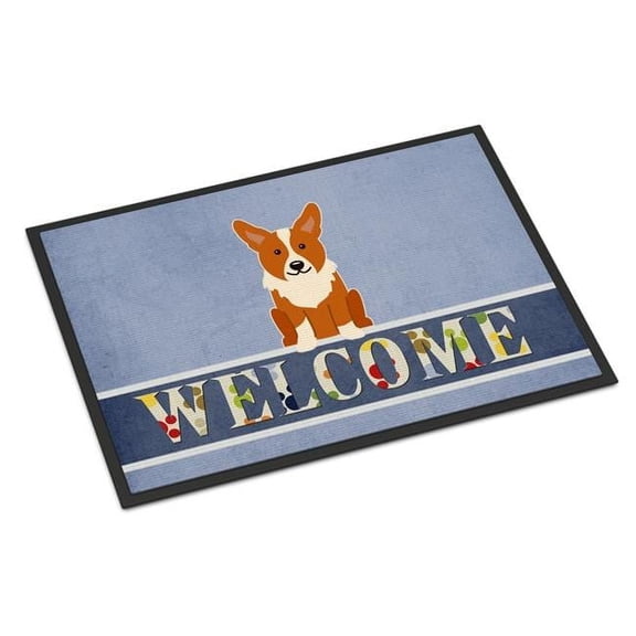 Carolines Treasures  18 x 27 in. Corgi Welcome Indoor or Outdoor Mat