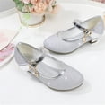 thumbnail image 2 of FAHXNVB Girls Mary Jane Shoes Low Metallic Strap Heels Glitter Dress Shoes Party Wedding Birthday Pageant Sparkly Shoes 4-11.5 Years, 2 of 6