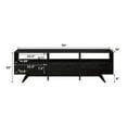 thumbnail image 5 of Pemberly Row 70" MCM Wood TV St& w/ 3 Closed Storage & Open Storage - Black, 5 of 13