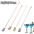 thumbnail image 2 of 20/30/40cm Stainless Steel Stir Bar Spoon Mixing Ounces Cocktail Spoon Spiral Pattern Bartender Tools Teadrop Spoon Bar Tool New black-20cm, 2 of 6