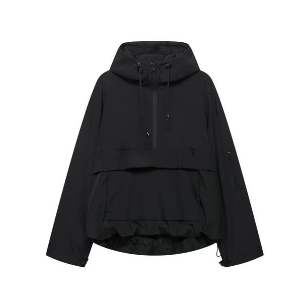 Chaqueta y abrigo informal de manga larga con capucha para mujer, chaqueta de tela de tres capas con bolsillos multicolor, abrigo/chaqueta informal de manga larga con capucha, abrigo de poliéster para