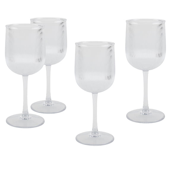 Better Homes & Gardens 4-Piece Clear Ribbed Tritan Wine Glass Set