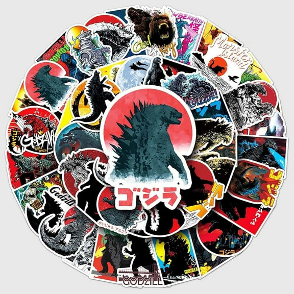 50Pcs Gozilla Anime  Decals Popular Classic Anime Stickers Cartoon Waterproof Vinyl Decals for Water Bottle Laptop Guitar Car Luggage Skateboard Manga Gifts for Teens(218)