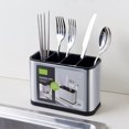 thumbnail image 3 of Bandeja de mesa de acero inoxidable, bote para palillos, jaula para palillos asfaltables para el hogar, soporte de cocina multifunción, 3 of 5