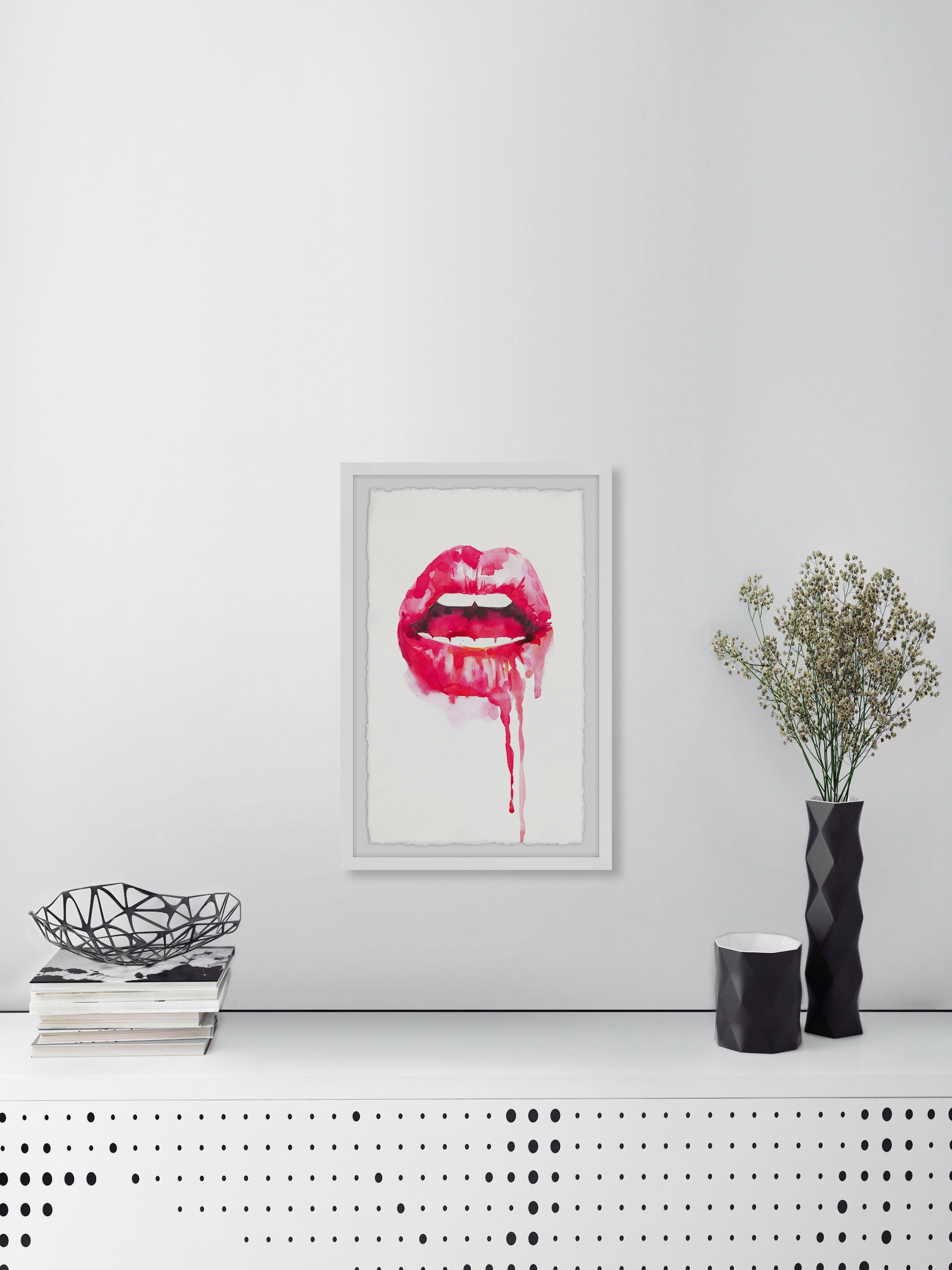 "Bold Lips" Framed Painting Art Print