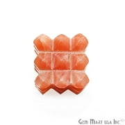 Orange Aventurine Square Shape 23mm Scared Geomatric Metaphysical Healing Gemstone