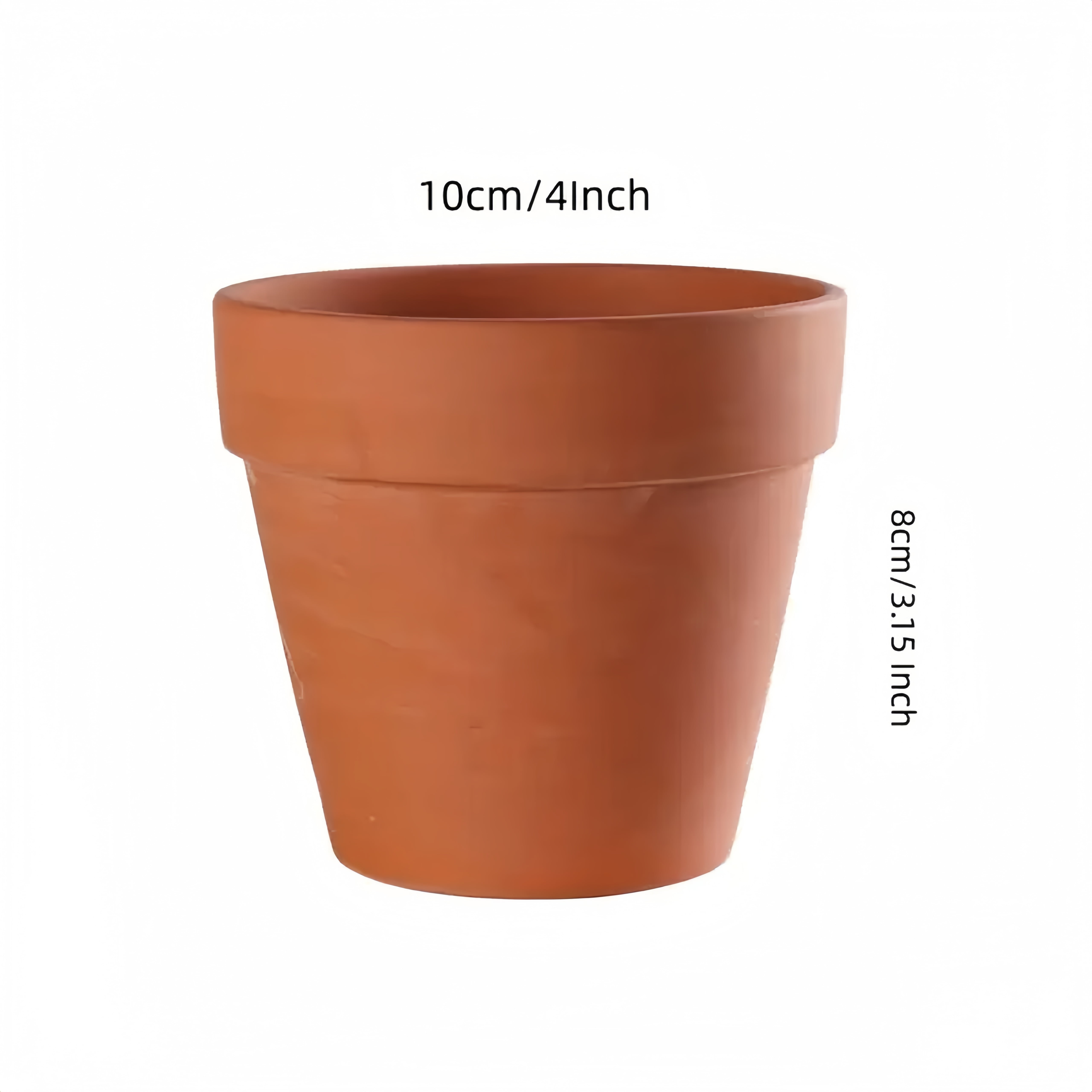 10pcs 4 Inches Terra Cotta Pots Pottery Planter Cactus Flower Pot Succulent Pot With Drainage Hole Great For Plants, Crafts, For Indoor, Outdoor, Home Office Decoration