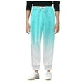 thumbnail image 4 of ZHOUCHANKIDS Warm Sweatpants Womens Sherpa Lined Winter Active Running Jogger Pants Blue XXL, 4 of 4
