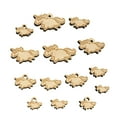 thumbnail image 1 of Chubby Unicorn Running Wood Mini Charms Shapes DIY Craft Jewelry - With Hole - 18mm (17pcs), 1 of 7
