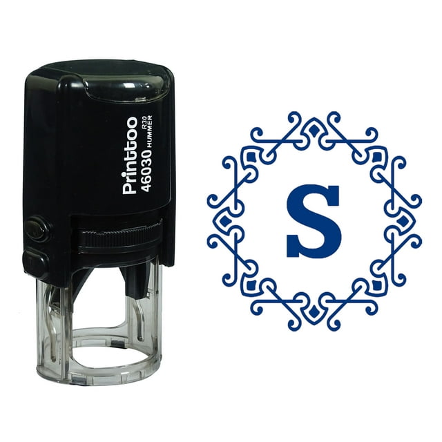 Printtoo Alphabet S Monogram Octagon Celtic Swirl Frame Self Inking Rubber Stamp Office Stationary