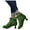 Green, variant on Vintage Ankle Boots for Women 70s Retro Leather Kitten Mid Heel Lace up Witch Combat Dress Booties