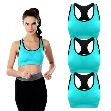 

3PCS Women Yoga Sports Bra Running Vest Gym Workout Underwear Padded Crop Tops Female Sportswear Push Up Fitness Bras