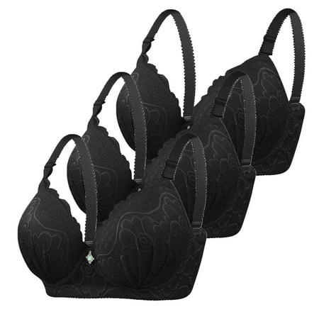 Pavied Minimizer Bras Bralettes for Women Plus Size Bra Bras For Women No Underwire Adjustable Bras Full Coverage Support Bralette Plus Size Everyday Bra Seamless Bras Womens Bras Black 3 L