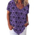 thumbnail image 3 of Haunted Mansion V Neck Fashion Oversize T-Shirt Short Sleeve Shirt Tops, 3 of 8