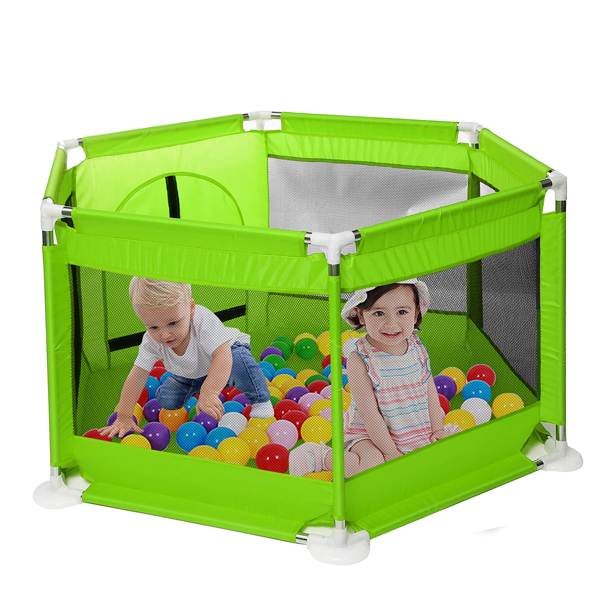 Fence Portable Pet Outdoors 6 Panel Play Pen Safety Gate Children Yard Baby Kids 