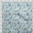 thumbnail image 4 of oneOone Rayon Turquoise Blue Fabric Florals Craft Projects Decor Fabric Printed By The Yard 56 Inch Wide, 4 of 8