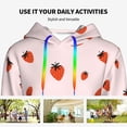 thumbnail image 4 of Lsque Strawberry Pattern Casual Women's Hoodie,Hooded Sweatshirt with Kangaroo Pocket,Pullover Hoodie with Eye-catching Drawstrings-Medium, 4 of 7