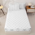thumbnail image 4 of Erosebridal Minimalist Hockey Stick Zipper Twin Comforter Sets with Fitted Sheet and 2 Pillowcases,Simple Puck Graphic Zipper Bedding Set,Grey White,Reversible, 4 of 6