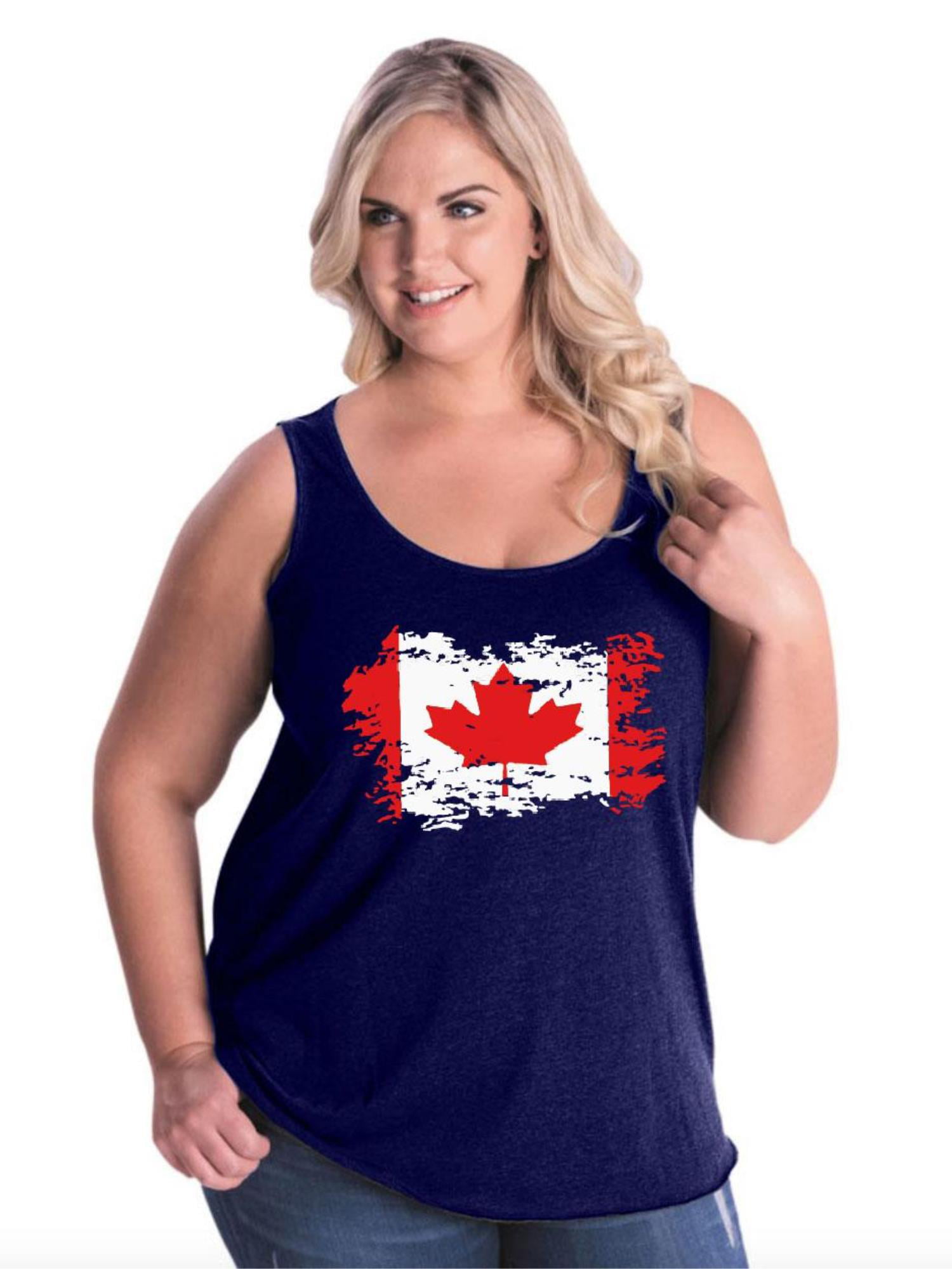 Canada Flag Canadian Curvy Tank Tops 