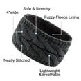 thumbnail image 4 of 2 Pack Thickened Coral Fleece Lined Crochet Knit Non-Slip Windproof Knit Headbands for Women, 4 of 8