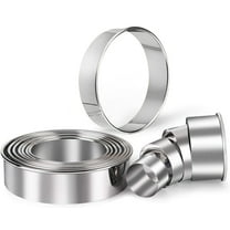 HULISEN Stainless Steel Round Cookie Biscuit Cutter Set, 11 Circle Donut Doughnut Cutter, Baking Ring Molds for Mini Cake, Scone, Pastry, Cooking, Gift Package
