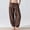 #741-Coffee, variant on Women's Harem Pants with Elastic Waist and Pockets, High-Rise Cuffed Hem, Solid Color for Casual and Daily Wear