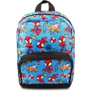 DECADE WEST Fast Forward New York Marvel Spiderman Mini Backpack for Women -- Canvas Purse Shoulder Bag Adults, Teens