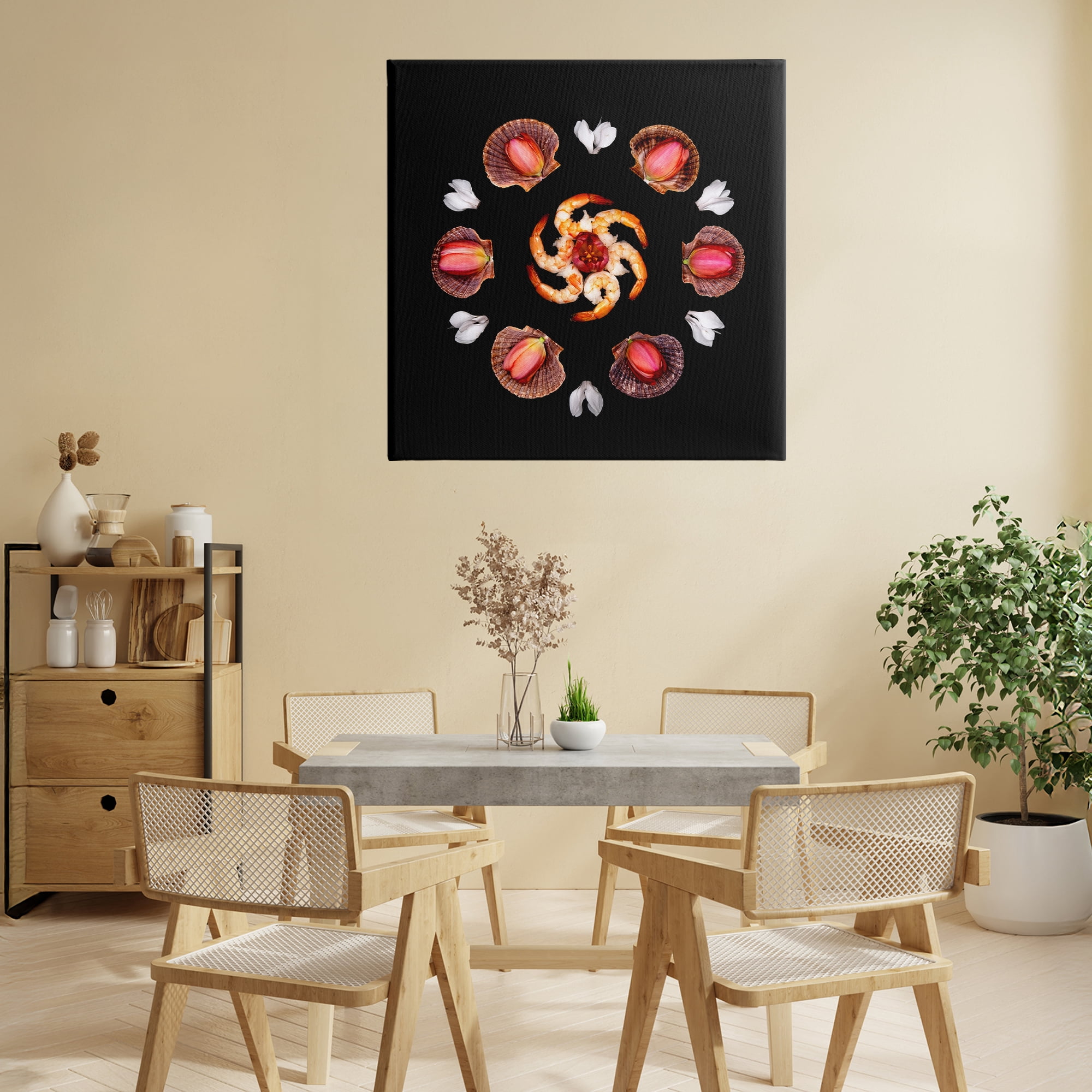 Stupell Industries Seashells & Tulips Symmetry Canvas Wall Art, design by Beth Adoette