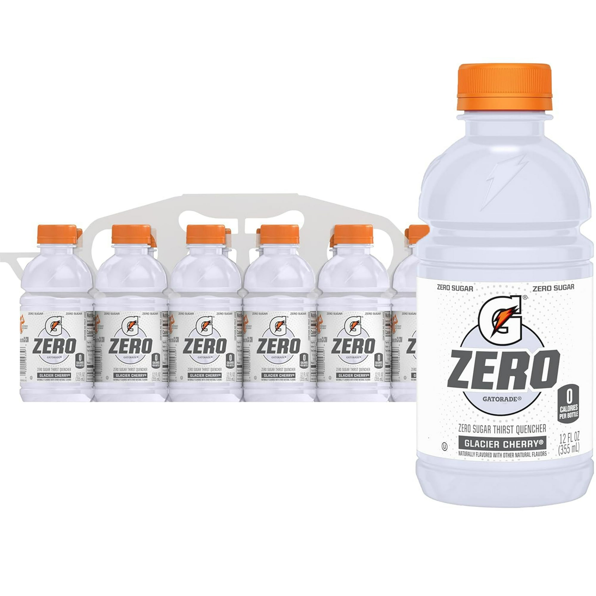 Gatorade Zero Sugar Thirst Quencher Glacier Cherry Sports Drinks, 12 fl oz, 12 Count Bottles