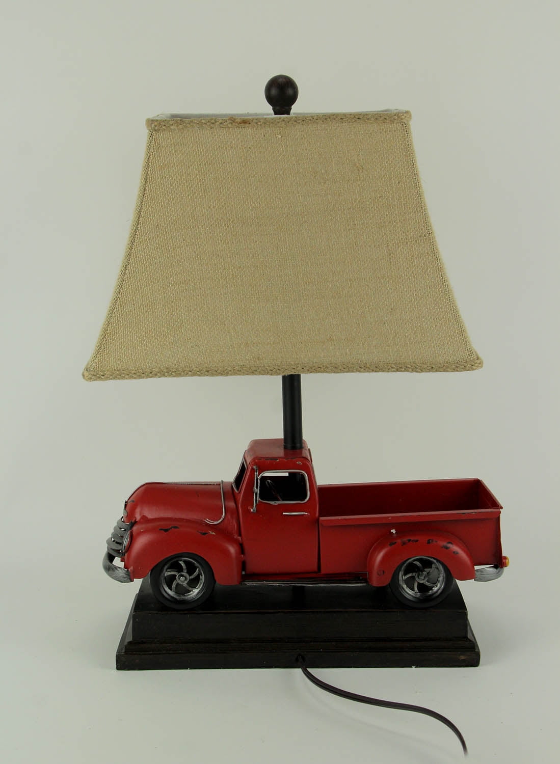 Rustic Red Antique Truck Table Lamp with Burlap Shade Walmart Canada
