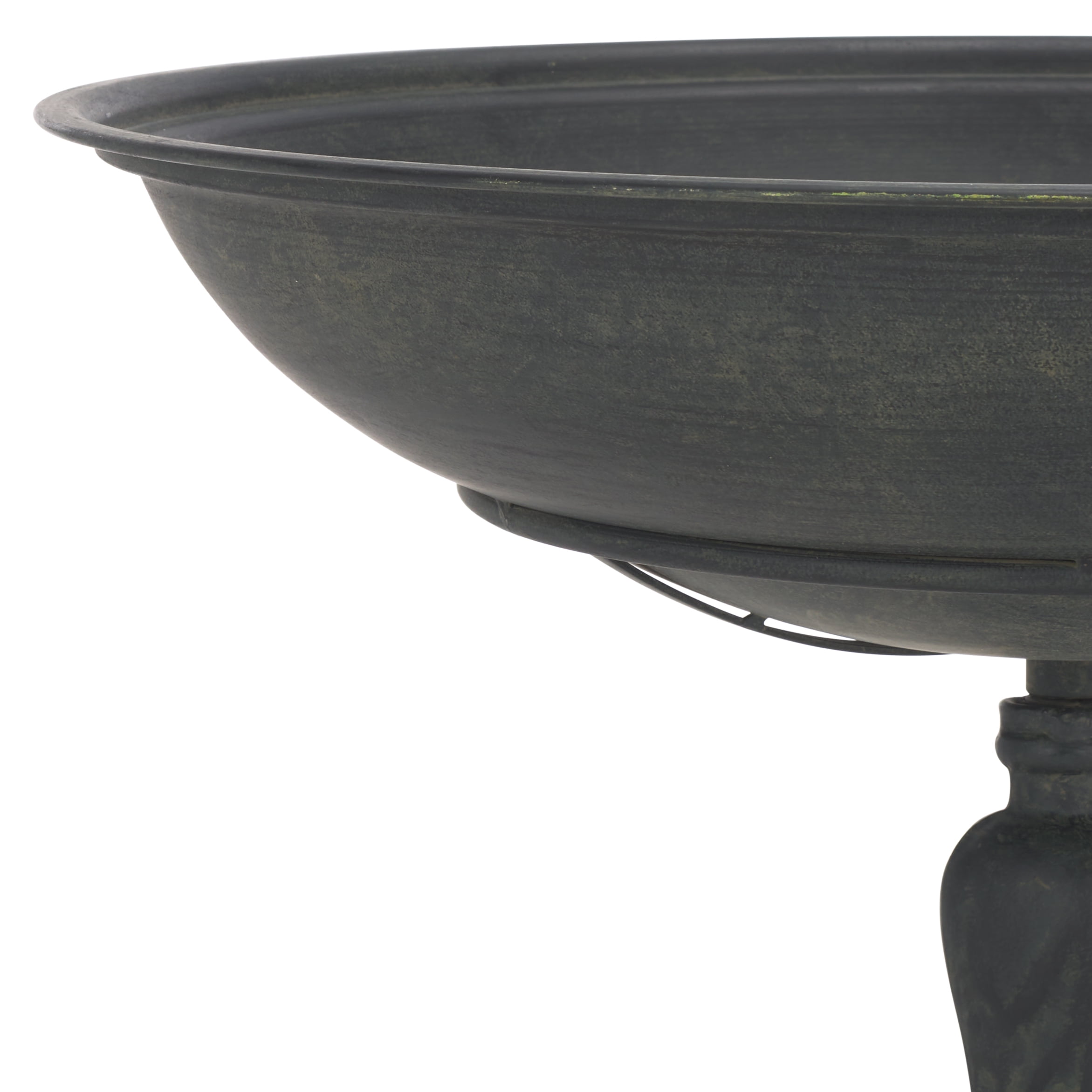 Safavieh Orian Contemporary Freestanding Metal Bird Bath, Black