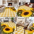 thumbnail image 5 of Spring Sunflowers Area Rugs 6'x9', Washable Small Throw Rugs for Kitchen Dining room, Yellow White Plaid Farmhouse Rustic Indoor Outdoor Rug Non-Slip Low Pile Carpet Runner Reversible Floor Mats, 5 of 8