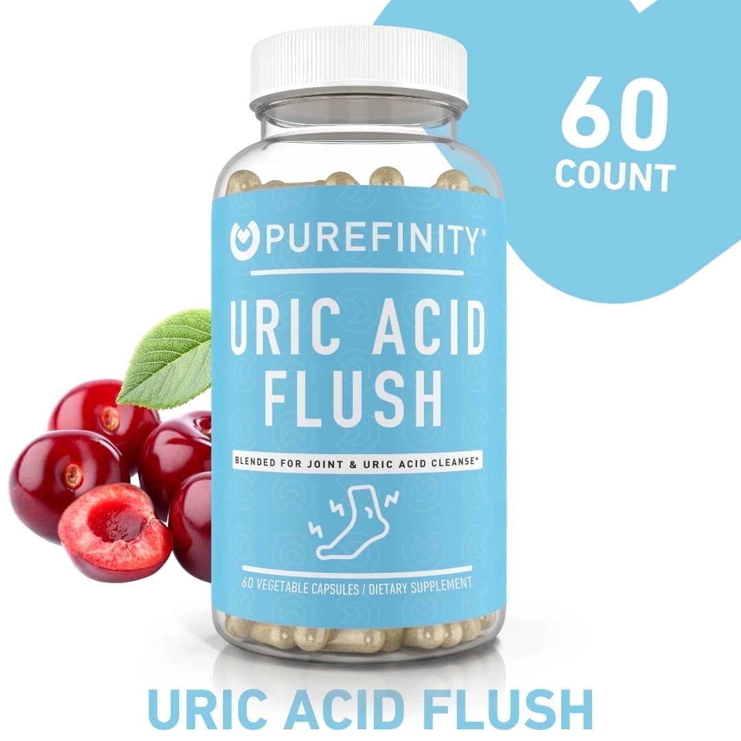 PUREFINITY Uric Acid Flush & Cleanse – Daily Uric Acid Joint Support for Adults with Tart Cherry Extract, Turmeric, Celery Seed, Chanca Piedra, and Bromelain (1 Month Supply)