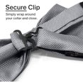 thumbnail image 2 of Laurant Bennet Mens Banded Bow Tie and Pocket Square Set | Solid Color | Pre Tied Classic Formal Bowties - Charcoal, 2 of 7
