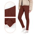 thumbnail image 6 of Girls Tights Fleece Lined Solid Slim Fit Stretchy Soft Warm Leggings Pants, 6 of 7