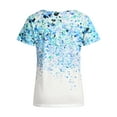 thumbnail image 3 of Enwejyy Women's V-Neck Workplace Casual Top Short-Sleeve Floral Print Daily Blouse, 3 of 4