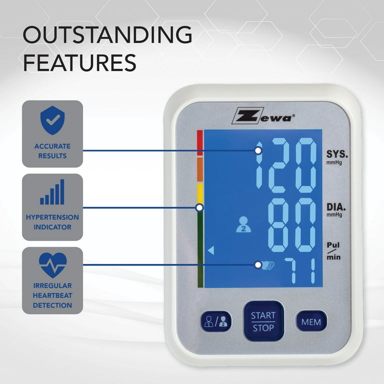 Zewa Smart Arm Blood Pressure Monitor | 60-Reading Memory