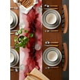 thumbnail image 2 of Ldtrchee Red Marble Table Runner 60 Inches, Modern Ombre Abstract Ink Painting Art Bed Runner Dresser Scarves Tabletop for Indoor Outdoor Parties/Ceremony/Banquet, 13" x 60", 2 of 8