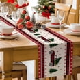thumbnail image 2 of Christmas Table Runner Checkered Truck Christmas Tree Table Runners Snowflake Plaid Check Cotton Linen Dresser Scarf Kitchen Dining Table Decor for Christmas Holiday Party Decor 13x90 Inch, 2 of 9