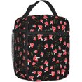 thumbnail image 2 of Cute Starry Sky Leaves Red Mushroom Forest Insulated Lunch Bag Portable Lunch Box Reusable Totes For Women Men, 2 of 6