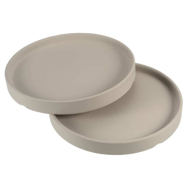 Unique Bargains 6' Ceramic Round Planter Saucer Flower Pot Drip Tray Coaster, Gray 2 Pack