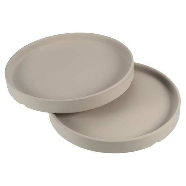 Uxcell 6" Cerámica Redonda Plato de Maceta Bandeja de Goteo Coaster, Paquete de 2