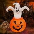 thumbnail image 4 of Graflsoa 1.8m Glowing White Ghost Pumpkin Inflatable for Halloween - Perfect Indoor/Outdoor Decoration with LED Lights, Weatherproof Design, and Easy Setup, 4 of 6