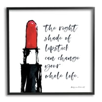 Stupell Industries Right Shade Lipstick Change Whole Life Fashion Phrase, 17 x 30, Design by Stephanie Workman Marrott